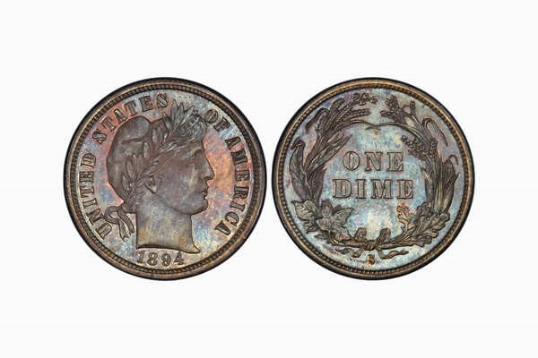 با ارزش ترین سکه های جهان 1894-S Barber Dime